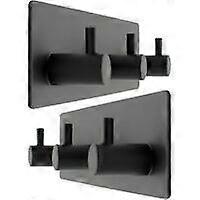 2pcs-Stainless Steel Waterproof 3 Hooks Hooks-Mute Black Three Hooks