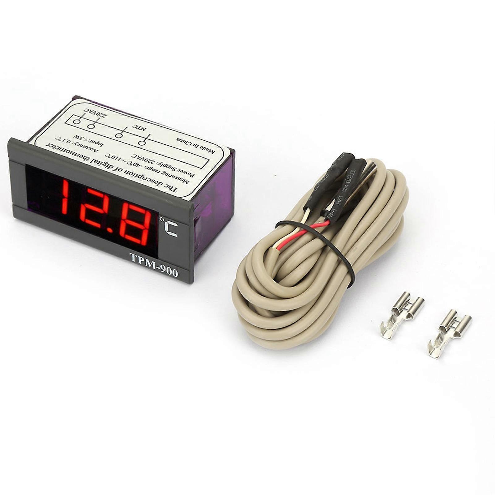TPM?900 220V Digital Temperature Controller LED Panel Meter with Sensor Thermostat Controller YEMAA