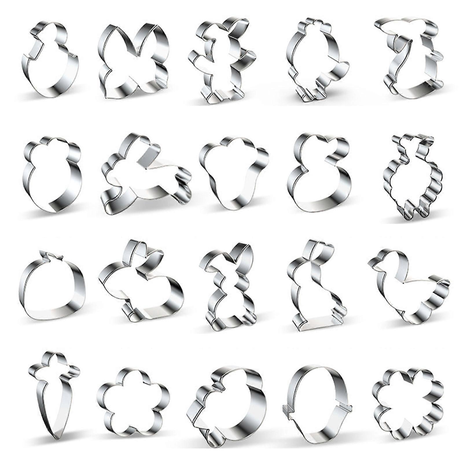  Stainless Steel Cookie Cutters Easter Theme Bunny Baking Suppies Durable Gift