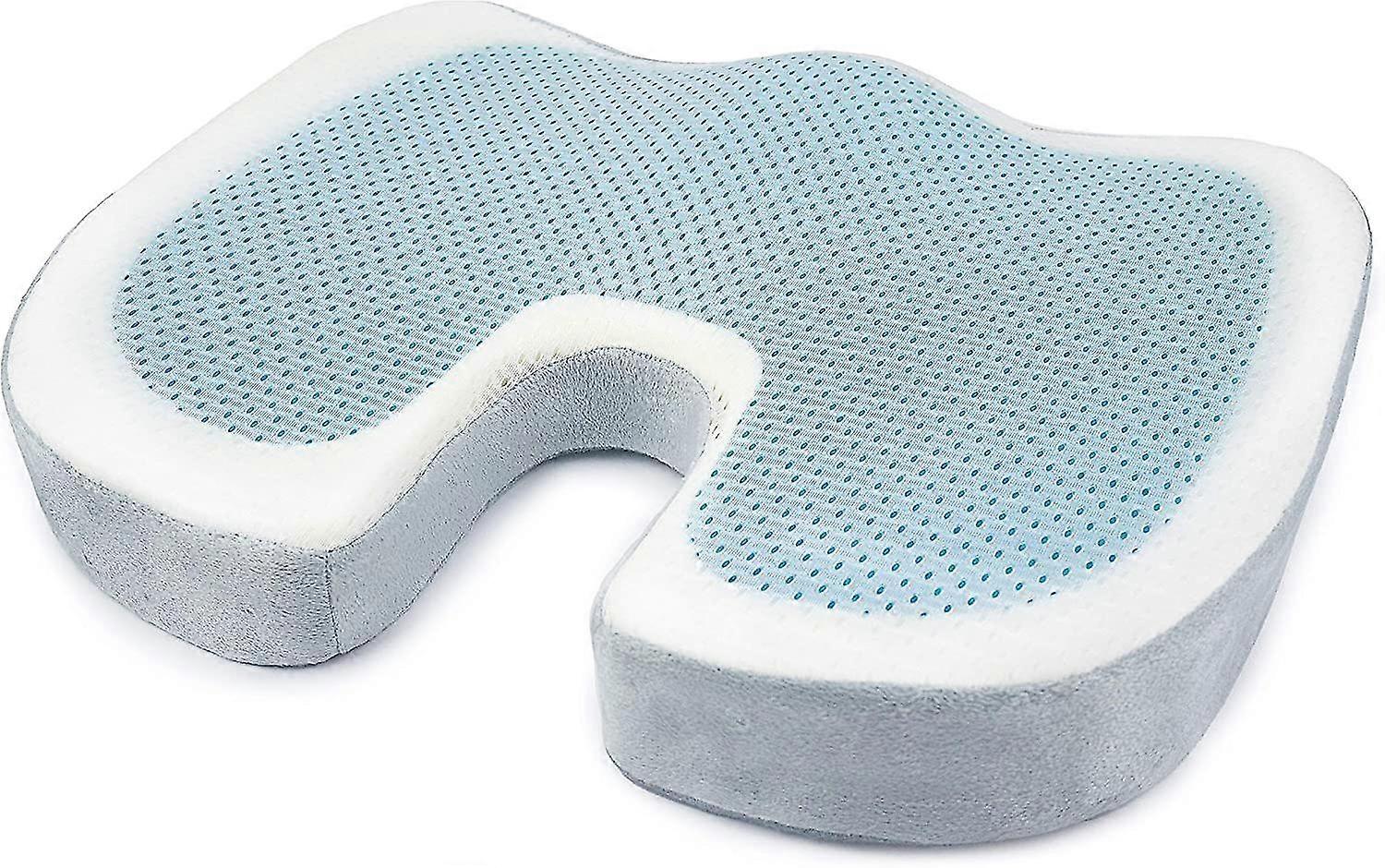 Orthopedic Chair Cushion - Memory Foam - Cooling Gel Infused - Pain Relief For Spine And Tailbone