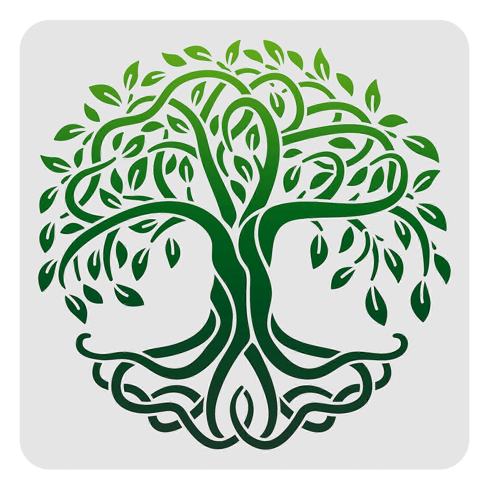 Tree Of Life Pattern Decoration Template Reusable Plastic Stencil