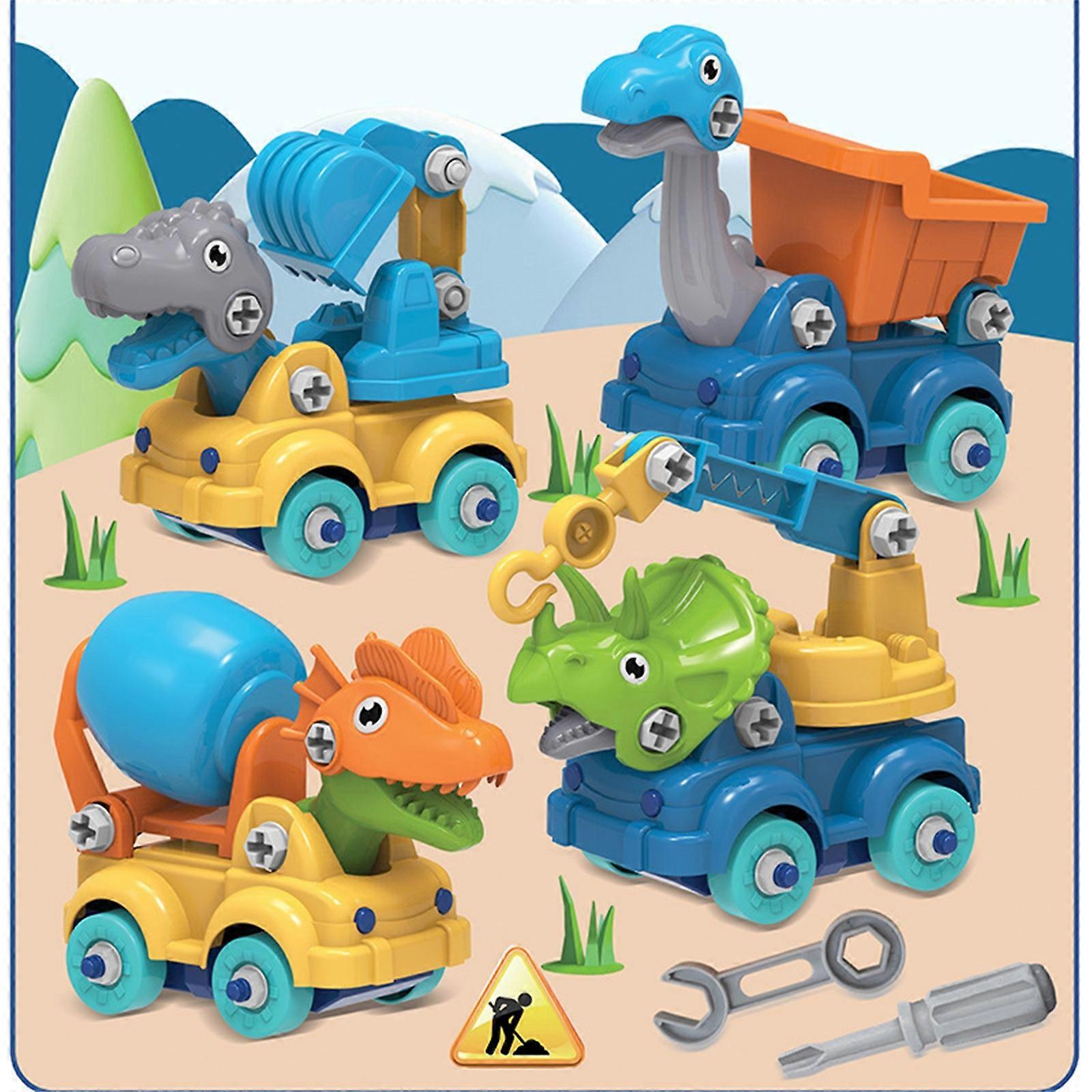 Toys 4 Assembly And Disassembly Dinosaur Car Child Nut Disassembly Toy Set Dinosaur Model Toy Car