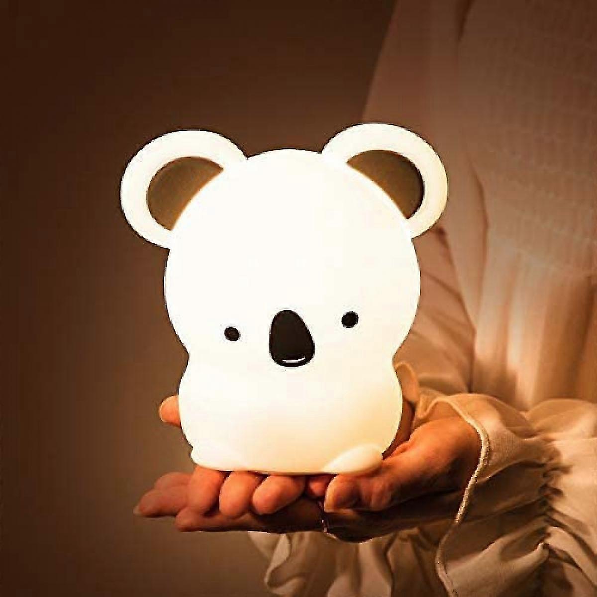 Koala Nachtlicht für Kinderzimmer, Koala Lampe Kinder Nachtlicht Schlafzimmer, süße Koala Geschenke für Mädchen, tragbare squishy Silikon Baby Nach...