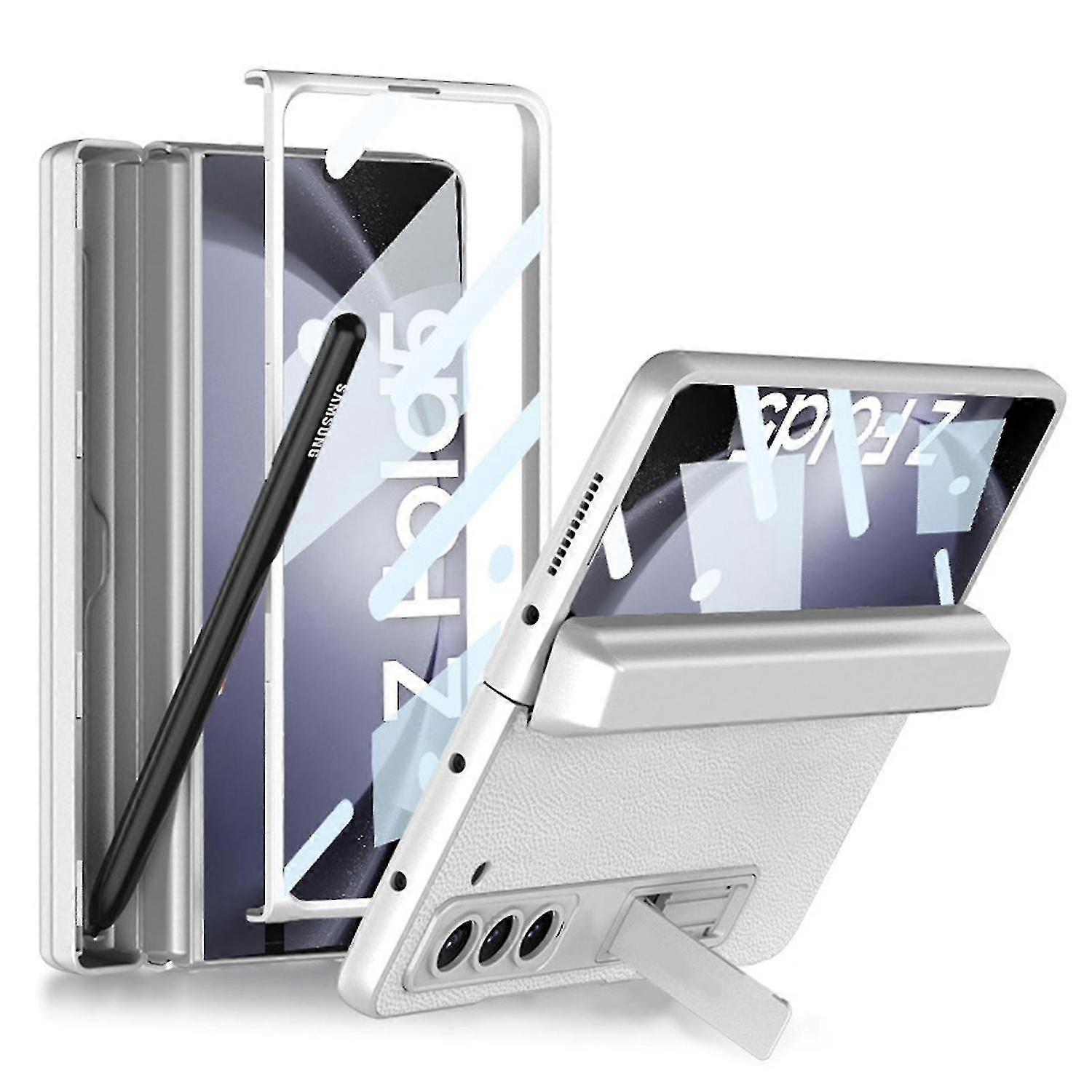 For Samsung Galaxy Z Fold 5 Case With Pen Holder, Magnetic Hinged Built-in Pen Holder, Screen Protec