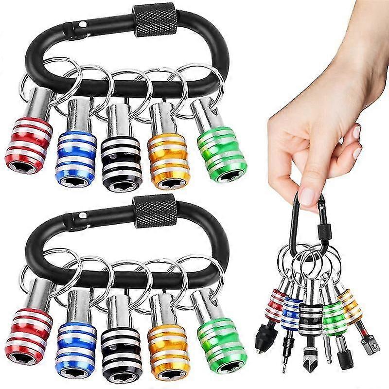 10pcs Hex Screwdriver Bits Holder Key Chain Extension Bar Portable Bit Holder For Electric Screwdri