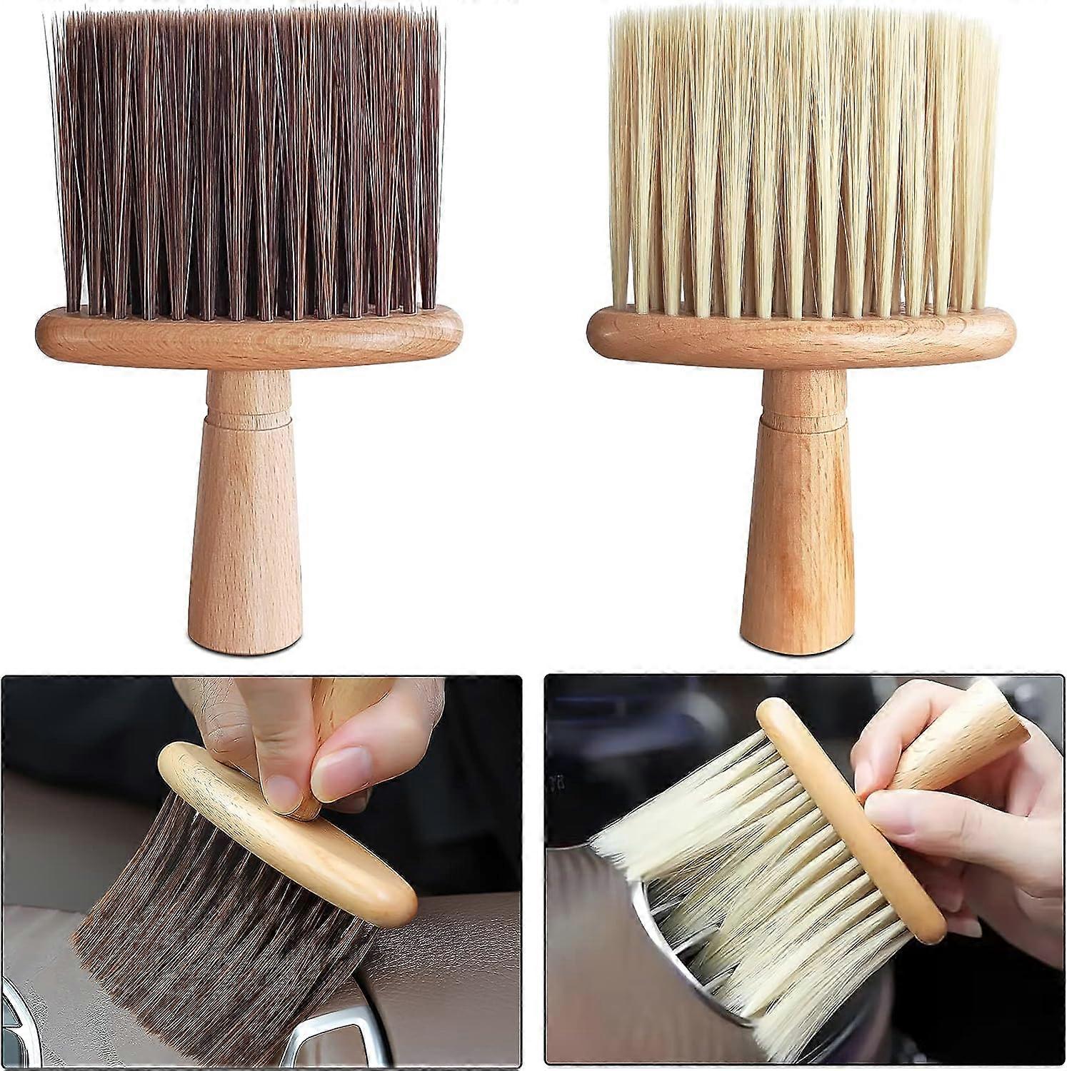 LINJOU 2 Pack Brosse de nettoyage de sortie d’air de voiture Brosse à poussière de détail intérieur automatique