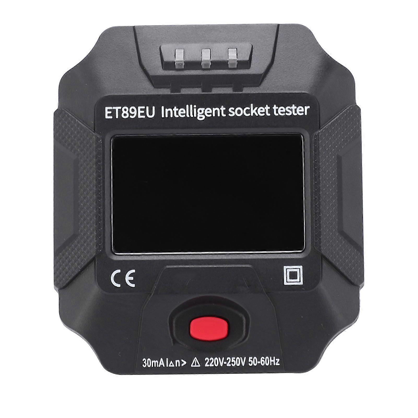 ET89EU Intelligent Socket Tester LCD Display Voltage Frequency Detector for Home Appliance EU AC220V?250V