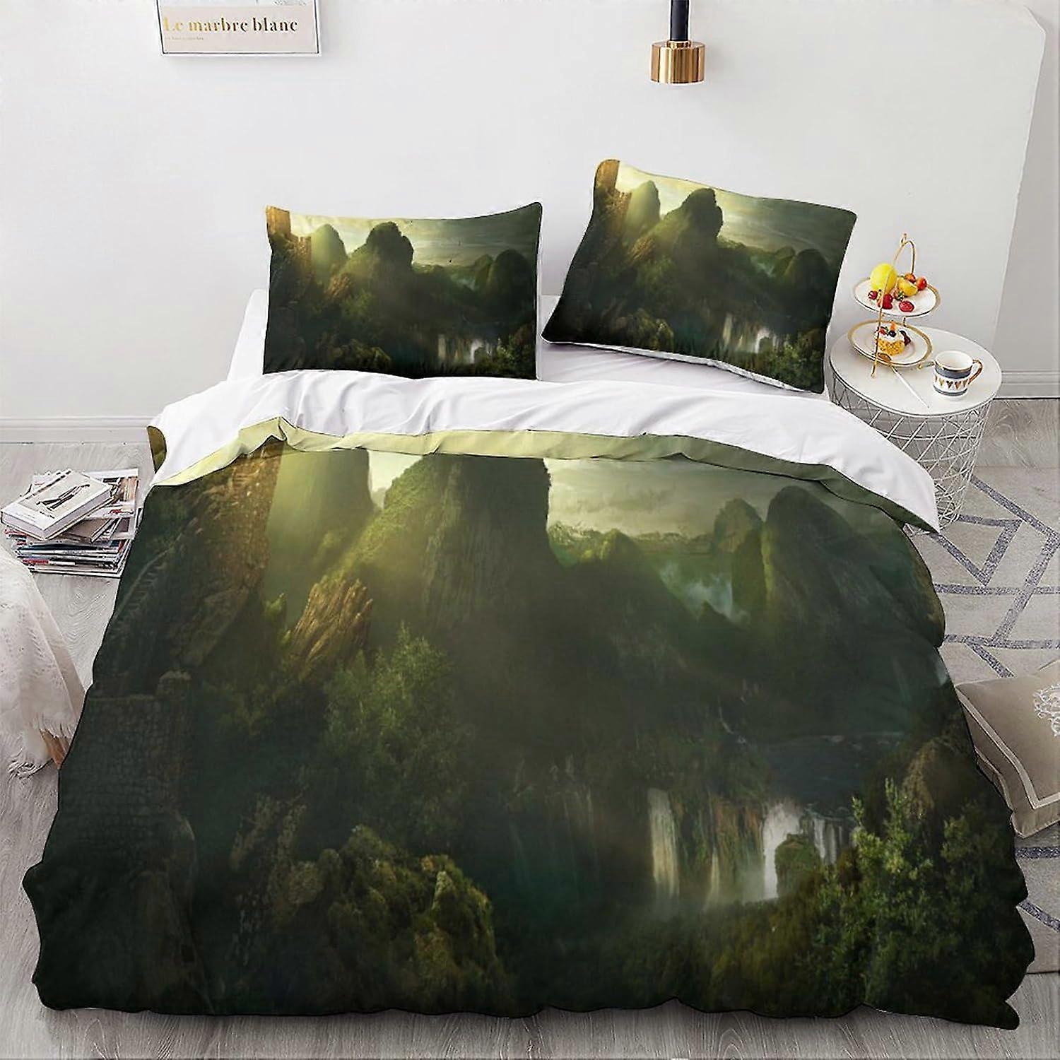 قطع غطاء لحاف سحرية من الألياف الدقيقة للمناظر الطبيعية المطبوعة D غطاء لحاف مع سحاب للبالغين والأطفال Pa 135 * 200 CM