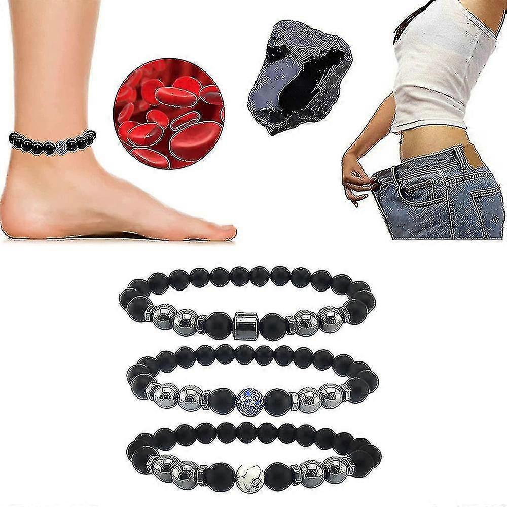 Adjustable Anti Swelling Obsidian Bracelet Anklet Anti-varicose Swelling Anklet
