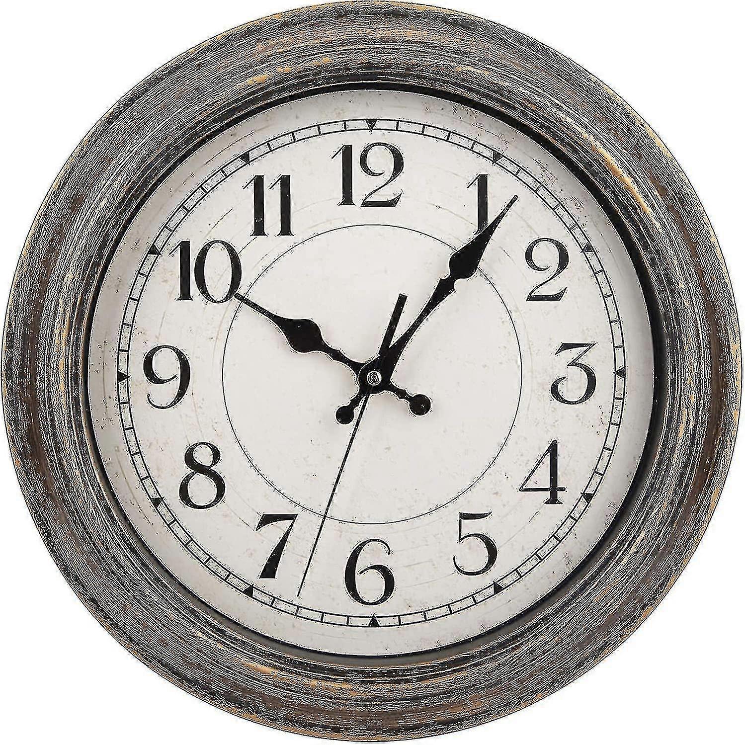 12-inch Retro Wall Clock, Vintage Round Decorative Wall Clock, Silent