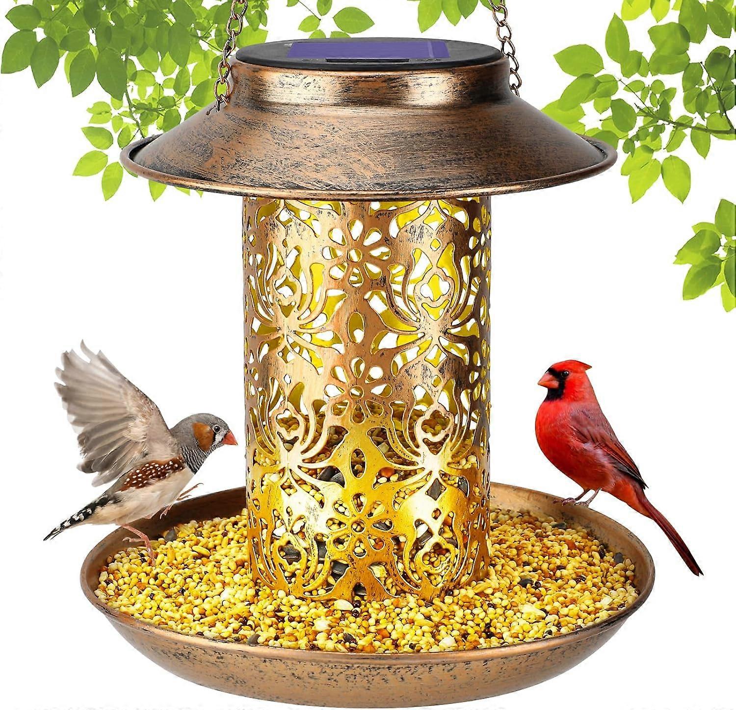 Solar Bird Feeder: Premium Squirrel-Proof Bird Feeders for Outside, Perfect Garden Decoration for Bird Lovers, Eco-Friendly and Illuminated Design