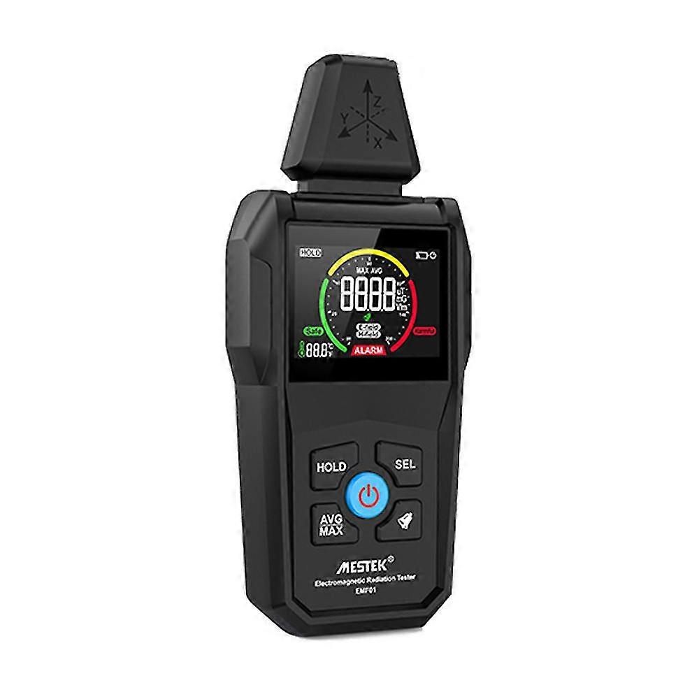 Handheld Portable Electromagnetic Radiation Detector Household Laboratory Hospital Multi-function Temperature Humidity Tester Digital Color Display Ra