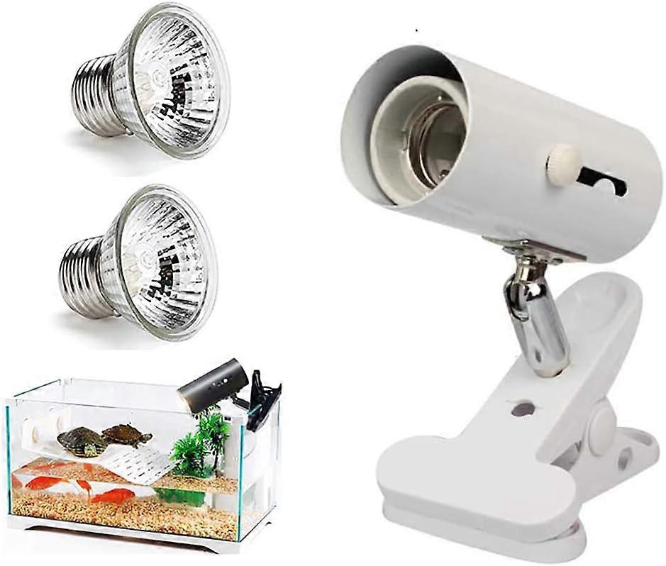 Heating and lighting for reptile and amphibian tanks with bulb and switch, 25W/50W/E27 UVA UVB bulb. (white ),2024 Ping