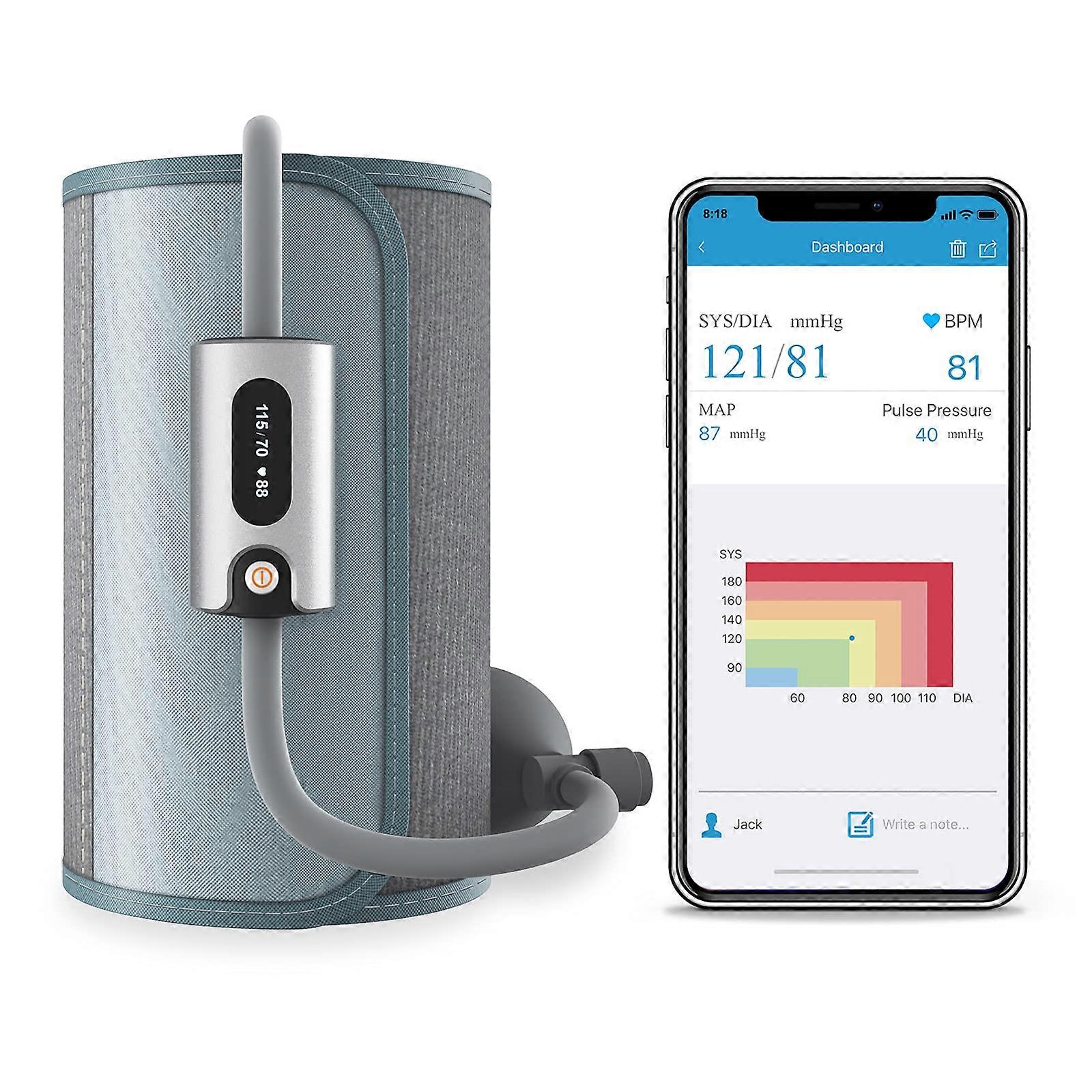 Bluetooth Blood Pressure Monitor - Automatic Digital Upper Arm BP Machine for Home Use & Portable and Smart Meter with Wide Rang