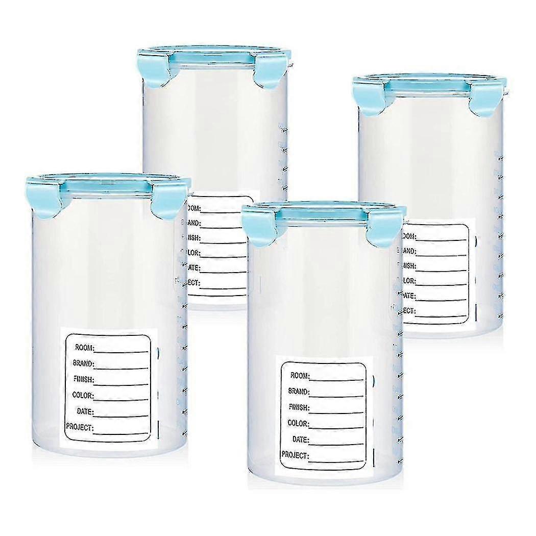 4 Pcs Plastic Paint Containers With 50 Paint Storage Containers For Leftover Paint Cups Empty Paint