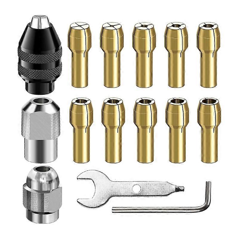 Drill Chuck Collet Set 1/32" to 1/8" Replacement 4486 Drill Keyless Bit Chuck