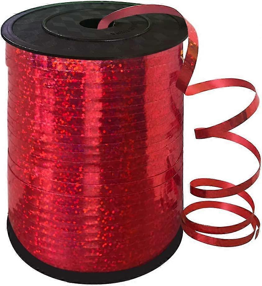 Acsergery 500 Yards Red Crimped Curling Ribbon Shiny Metallic Balloon String Roll Gift