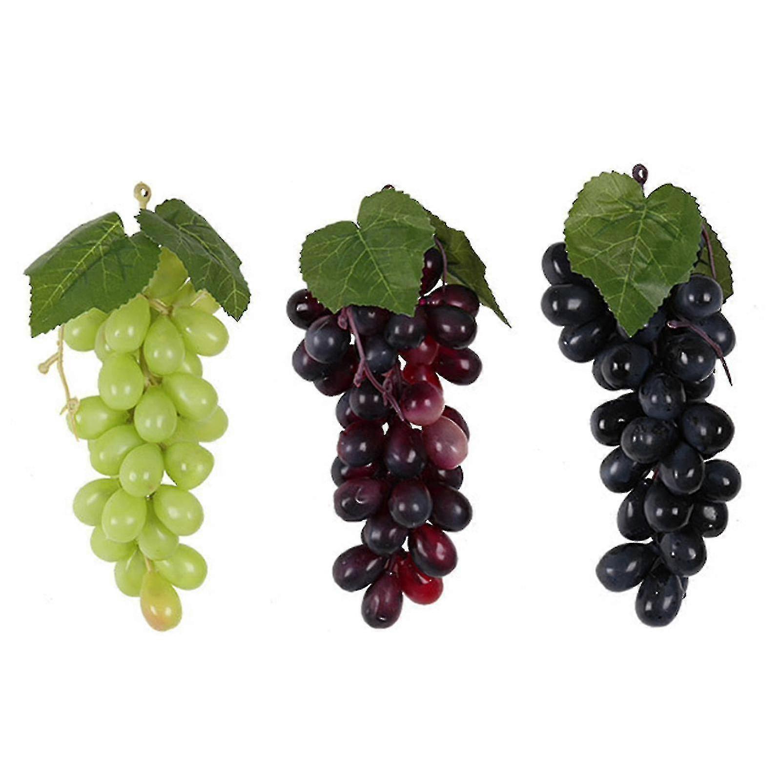 6 Bunches 5.9"artificial Grapes With Lifelike Simulation Vines Fruit Decoration For Kitchen Party Pub Home Cabinet