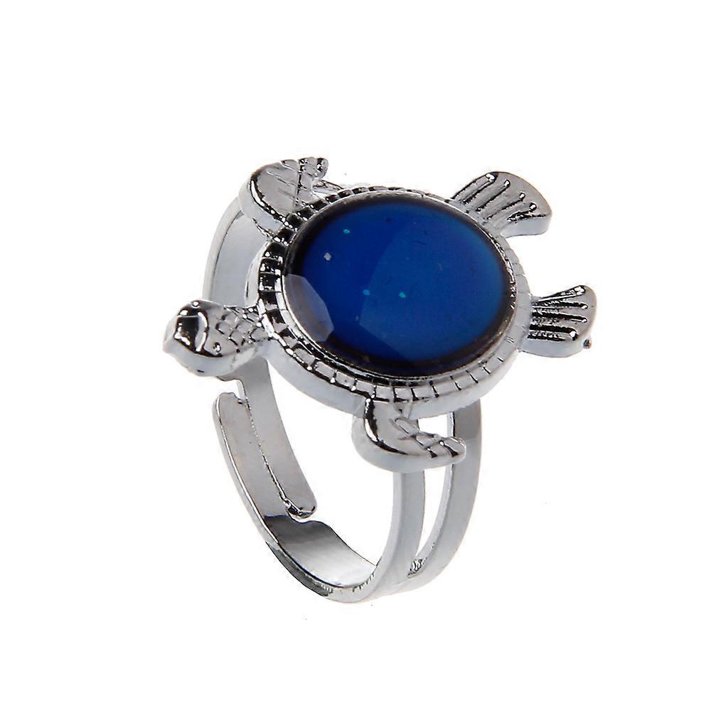 Vintage Color Change Mood Ring for Turtle Temperature Changing Ring Adjustable