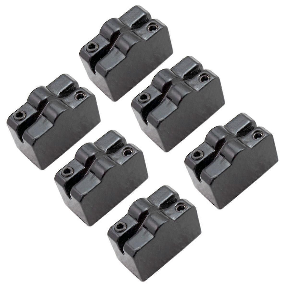 1 Set Of 6 Pcs Black Guitar Bridge String Saddle For Headless Guitar Tremolo Bridge System Guitar Accessories