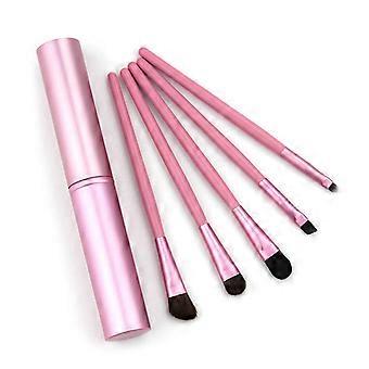 Augen-Make-up-Pinsel (5 Stück), professionelles Make-up-Pinsel-Set, für Rouge-Lidschatten-Foundation-Puder-Concealer, rosa