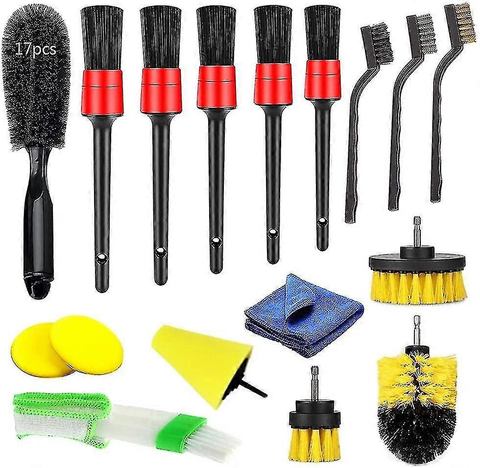 17pcs Car Cleaning Brush Set,professional Car Cleaning Kit