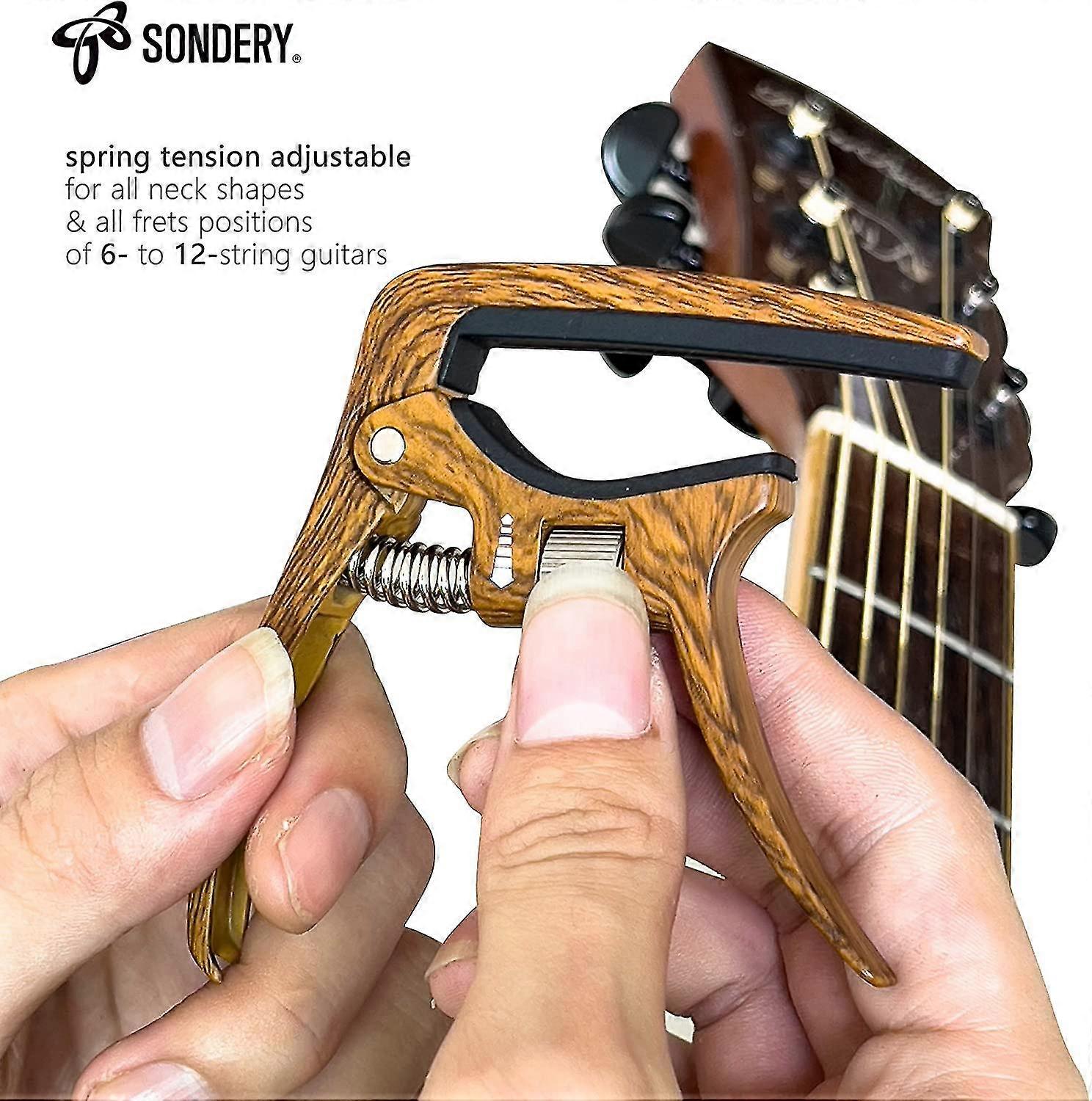 Folk Acoustic Guitar Capo, Adjustable Spring Tension