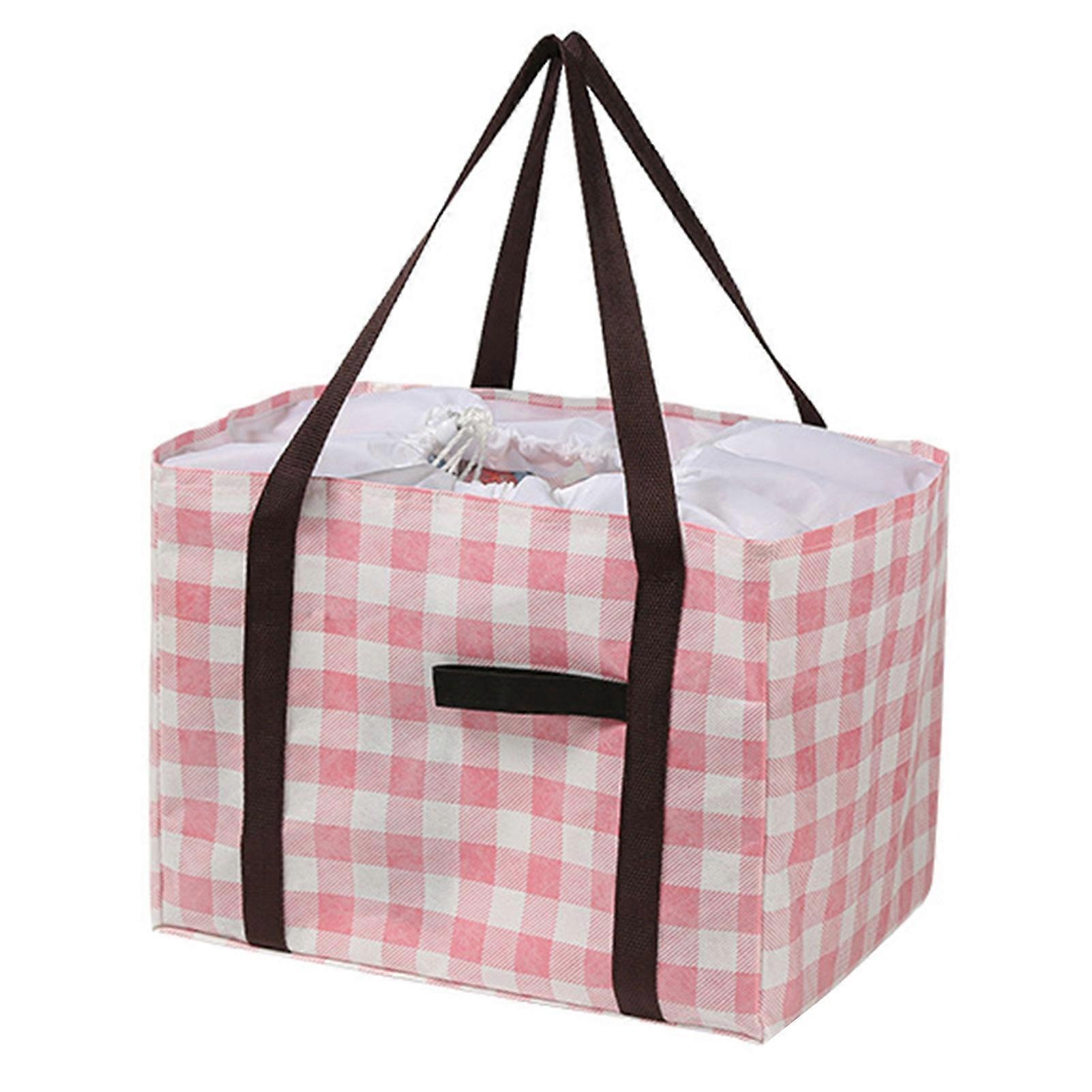 Bento Bag Large Capacity Foldable Drawstring Design Heavy Duty with Handle Portable Food Outdoor Camping Delivery Bag Home Supply KAESI
