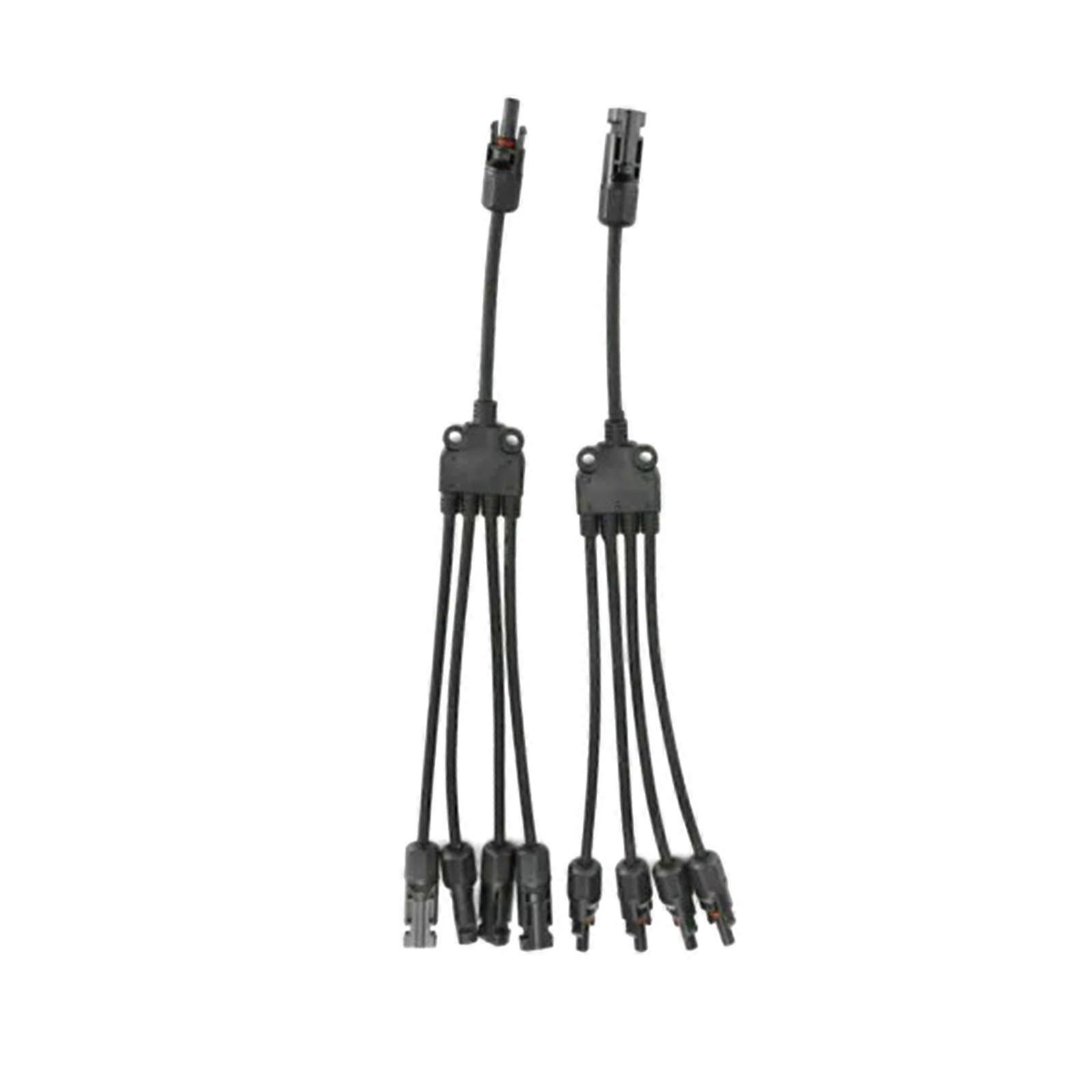 Solar Panel Y Branch Cable Connection 1 Pair Professional Replace Waterproof Length 28cm 1 to 2
