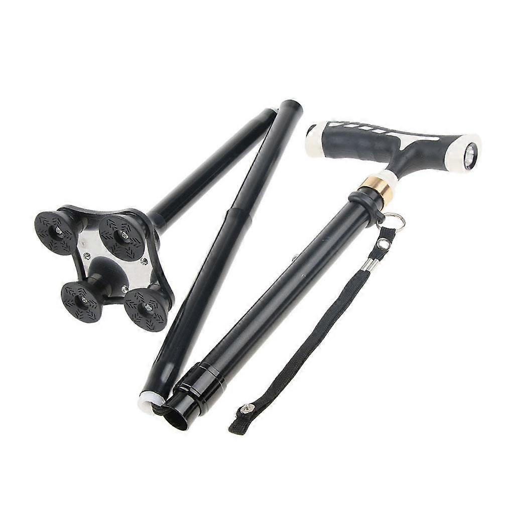 LED Folding Walking Cane Lightweight Adjustable Walking Stick The Elderly