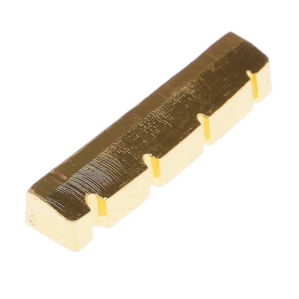 2x Brass String Instrument Bridge Top Nut Slotted for 4 Strings Electric Bass