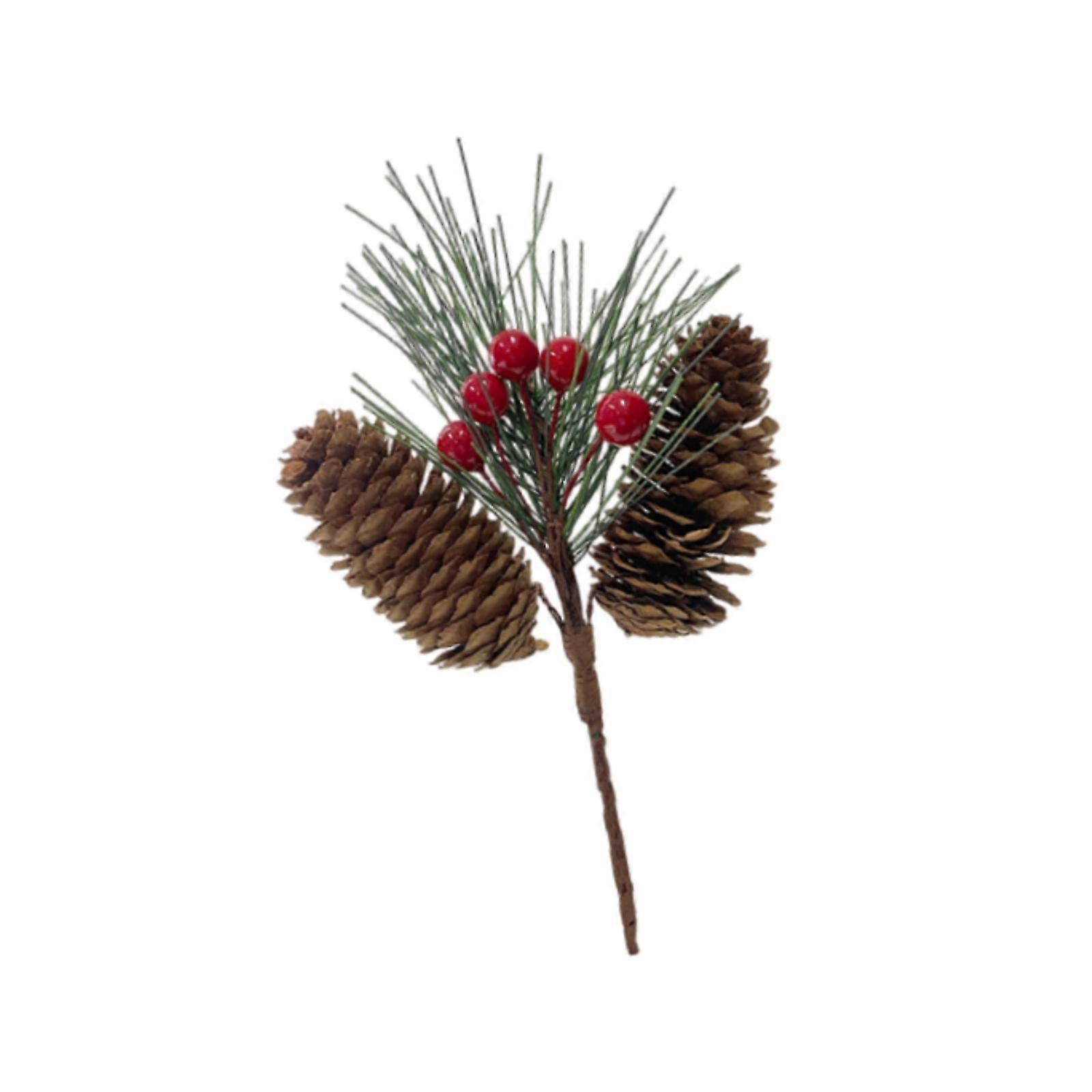 Artificial Simulated Plant Pick with Red Berries Christmas Tree Pick for Garlands Party Length 18cm
