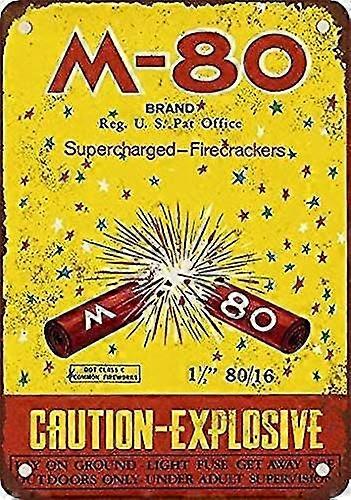 8x12 polegadas OU 12x16 polegadas metal Tin Sign M-80 Supercharged Firecrackers Vintage Look Reprodução Parede