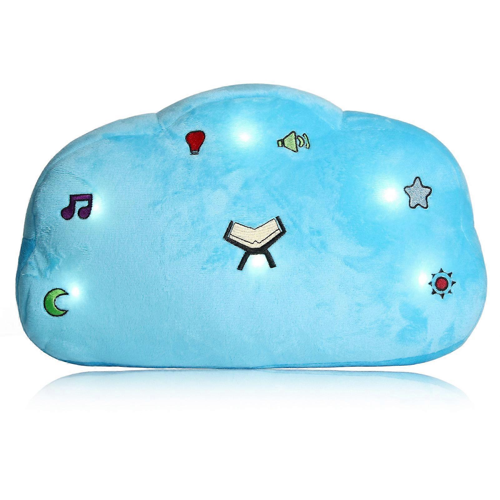 Quran Pillow Comfortable Soft Cute Style Blue Cloud Shape LED Light Function Polyester Kids Pillow for Decorations