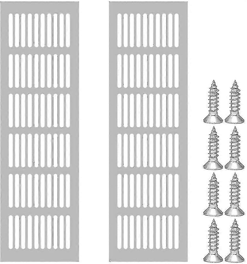 長方形換気グリル2個、アルミ換気グリル、屋外換気グリル80x250mm