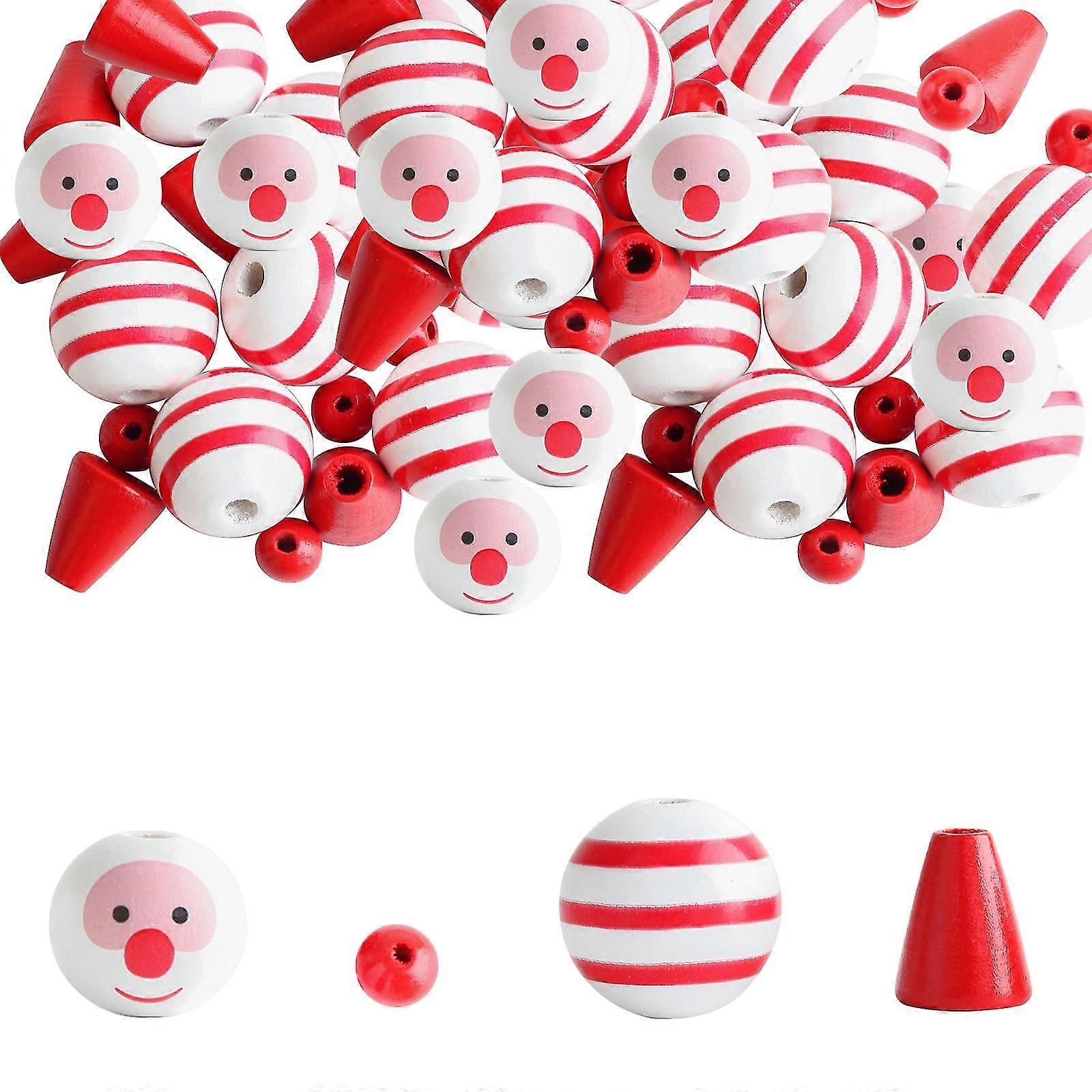 Weihnachten Holzperle Puppe Schneemann Holzperlen Hanfseil Quaste Holzperlen String 2