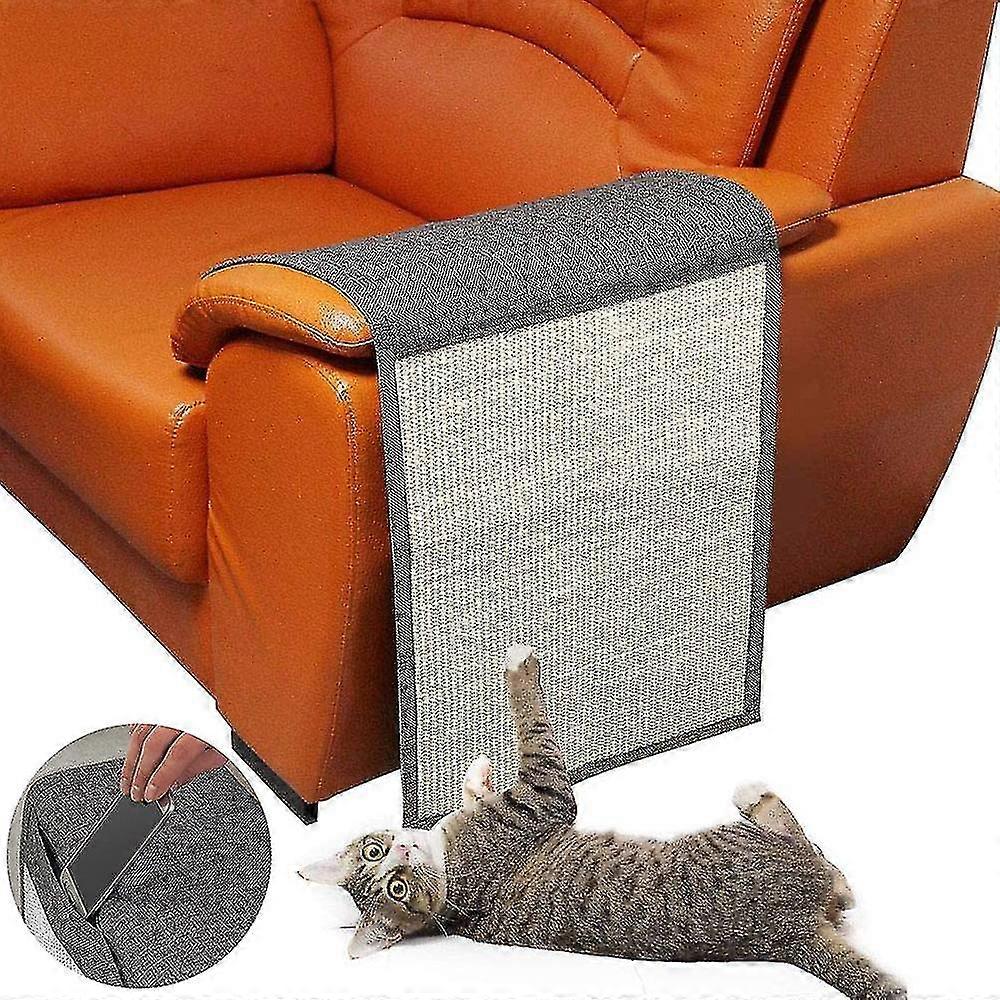 Cat Scratching Mat, Natural Sisal Couch Protector Compatible With Cats-Dark gray