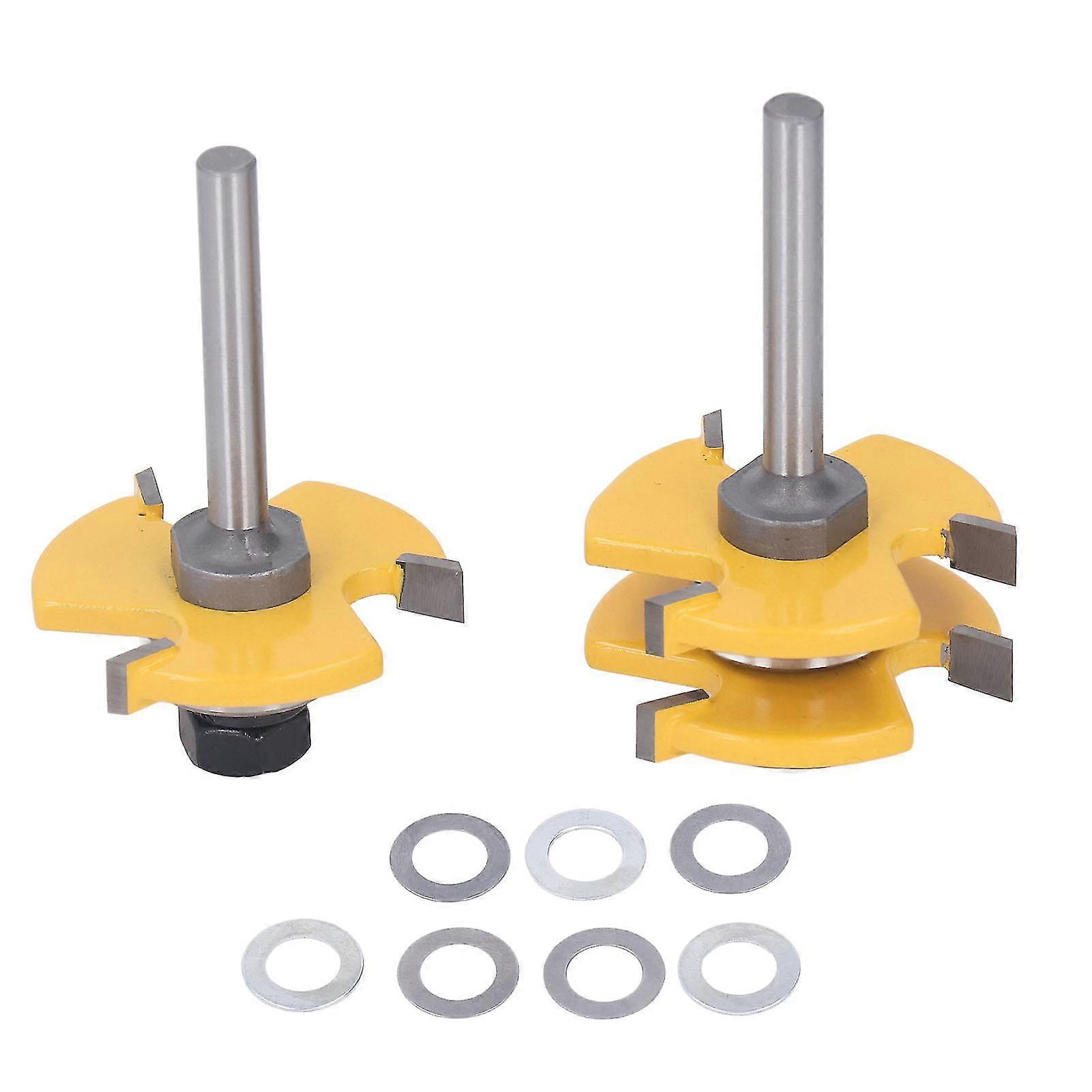 Tongue and Groove Cutter Set - 2Pcs 3 Teeth T Shape Router Bit, 1/4 ...
