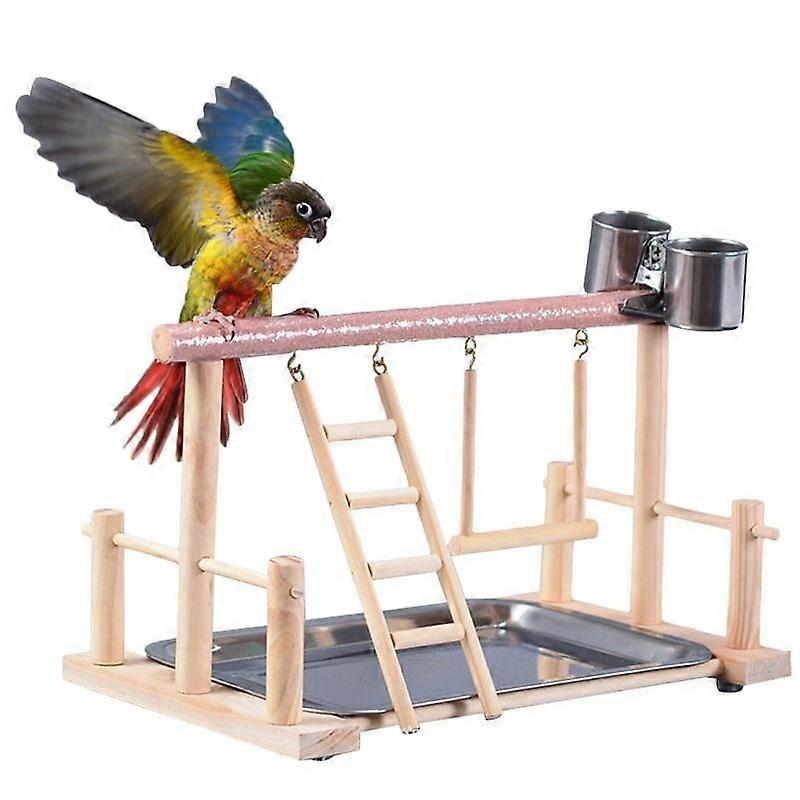 Pet Bird Toy, Activity Center, Birdcage Stands With Bird Perch, Ladder, Hammock, Feeder, Playground For Cockatiel Parrot