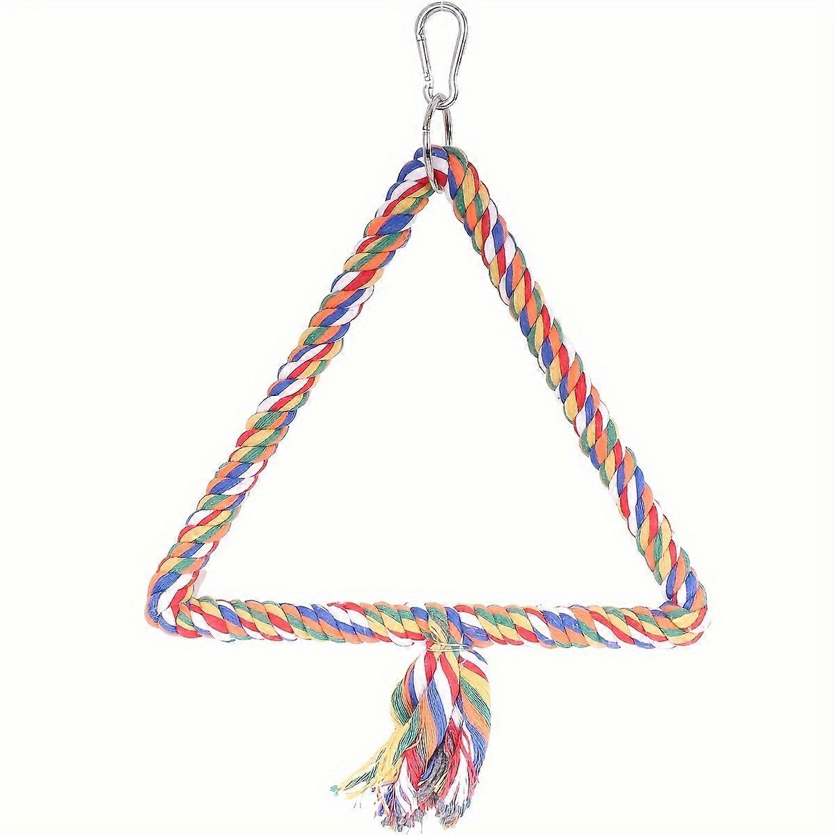 1pc Bird Toy, Large Triangle Bird Rope Swing Perch, Safe To Climb And Chew, Bird Cage Toy Accessory, Great For Parrots, Cockatiels, Parakeets, Cockato