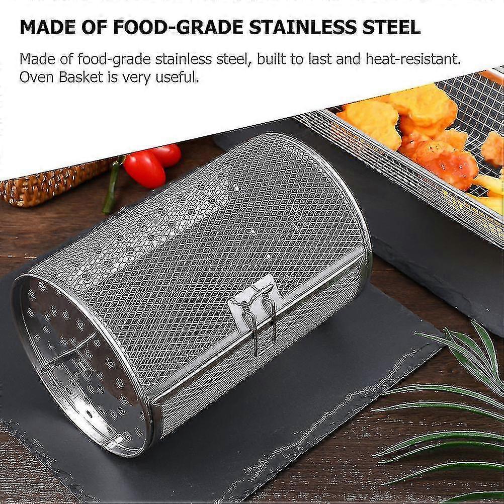 Panier Grill Rotatif Inox 360° - Pour BBQ, Air Fryer, Four - Grillades Parfaites Viandes, Légumes, Noix, Café