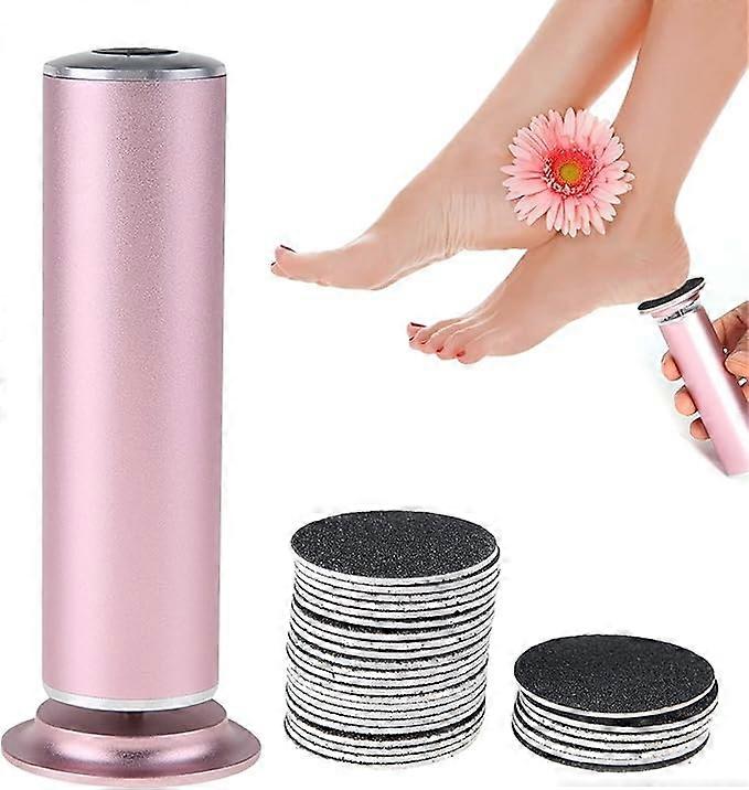 Electric Foot File, Professional USB Charging Foot File, Comes with 60 Grinding Discs, Physical Pedicure for Removing Dead Skin and Calluses, Pink (4.