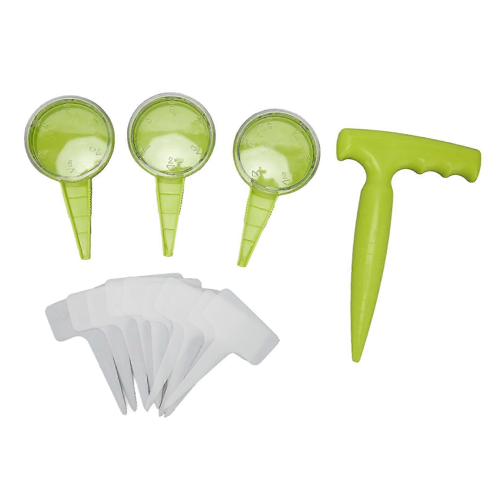 Seed Dispenser Adjustable 5 Dial Settings Handheld Seed Planter Tool Set For Garden Fluorescent Green