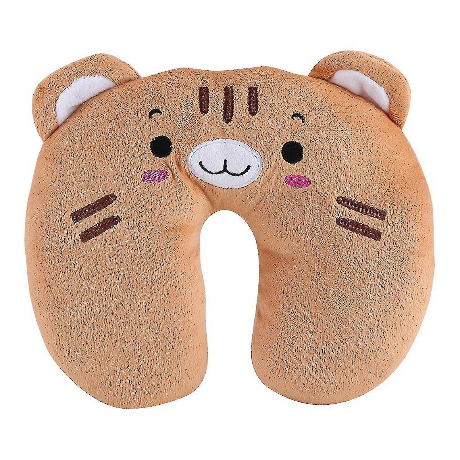 U Shaped Tiger Travel Neck Pillow - Soft Car Head Rest Cushion
