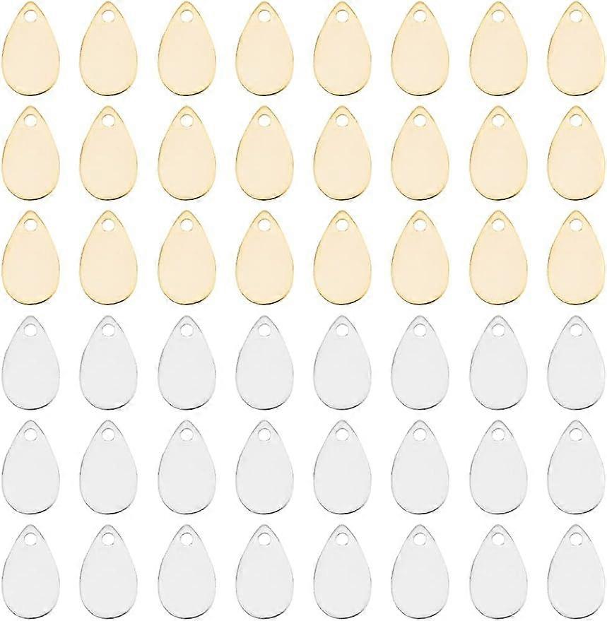 60Pcs Flat Pendant Blank Stamping Tag Charm Brass Charm for Engraving Message Word Tag Pendant