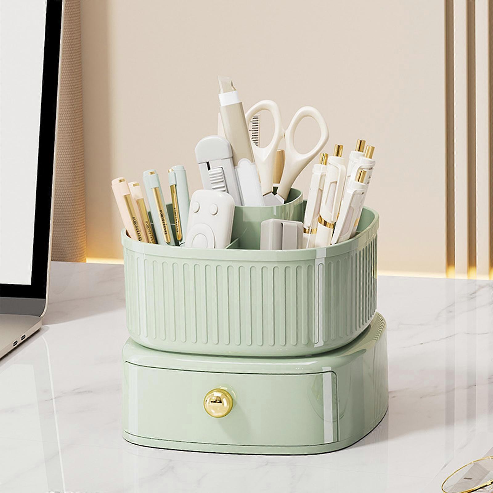 360 Rotating Make-Up Organiser, Dressing Table with Drawer, Perfect for Lipstick, Brushes and Bathroom, Bedroom, Dressing Table Decor