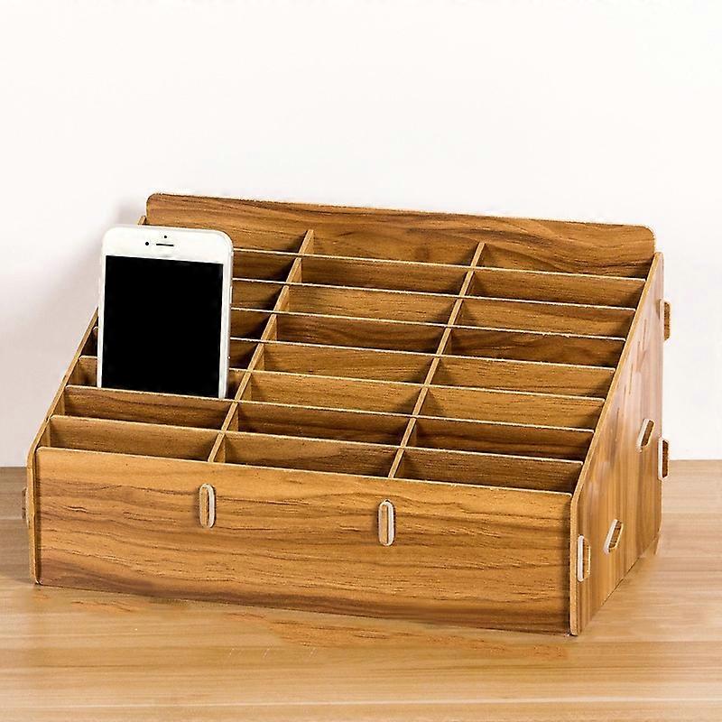Multifunctional Desktop Shelf, Style:  24 Grids (Walnut) 24 Grids (Walnut)
