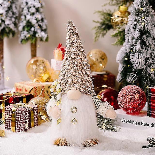 2024 دمية 30/45 سنتيمتر قزم جنوم مع زينة ضوء LED لعيد الميلاد المنزلي نافيداد العام الجديد 2024 هدايا الأطفال