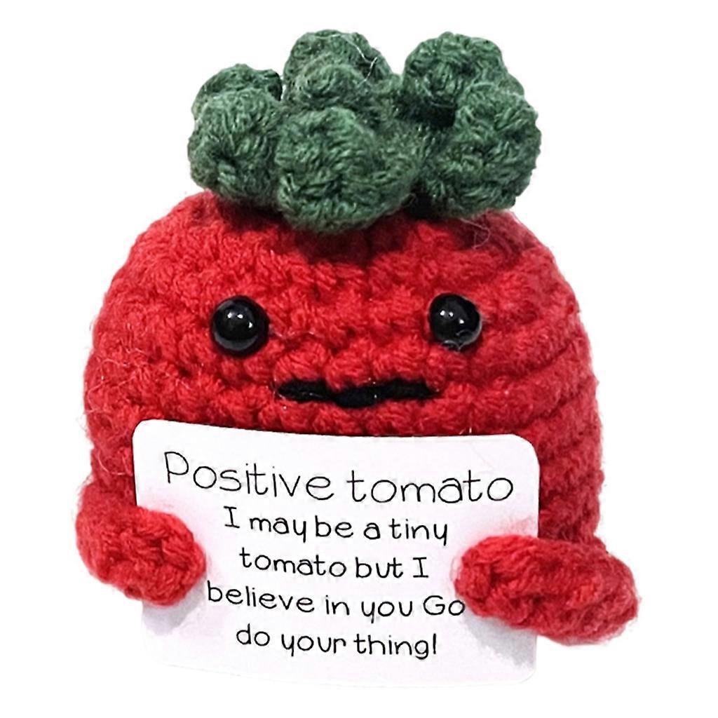 Stricken Positive Energie Tomatenpuppen Lustiger Ausdruck Pack Anhänger Ornamente Motivationsgeschenk für Freund Freundin