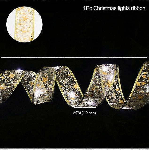 Ribbon Fairy Light Christmas Decoration Christmas Tree Ornaments For Home 2022 Bows String Lights Navidad Natal New Year 2023
